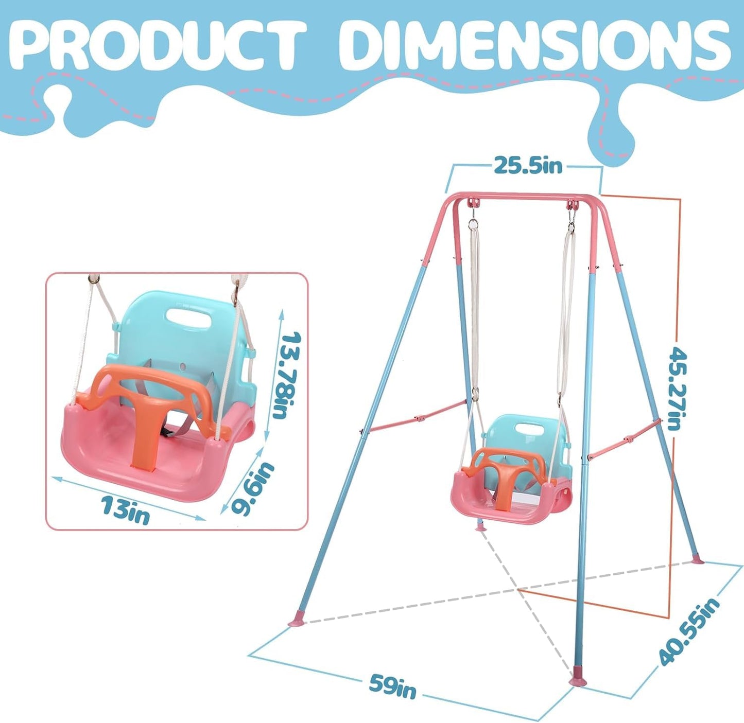 3-in-1 Babyschaukel, Pink