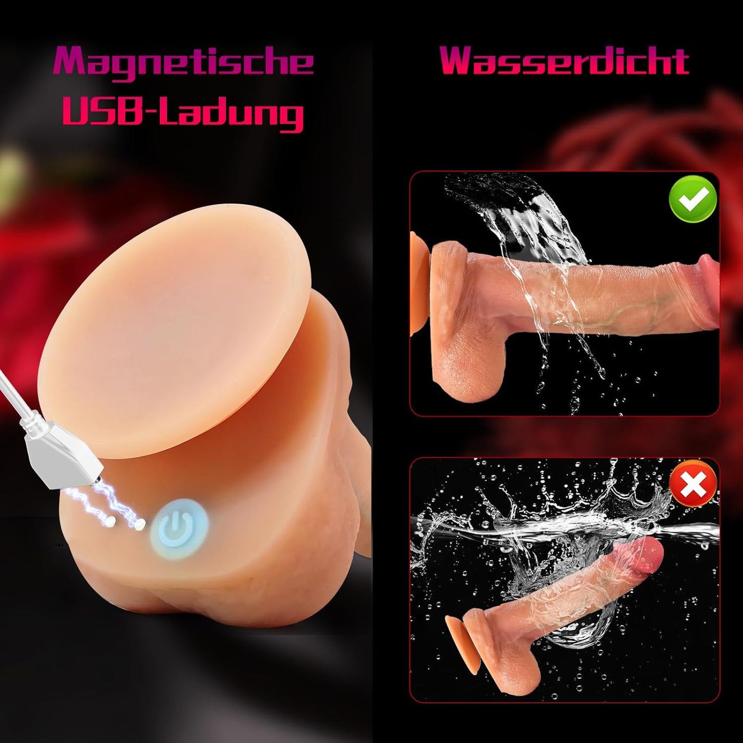 Realistischer Dildo Vibrator mit Fernbedienung und Saugnapf, D13332, D13332