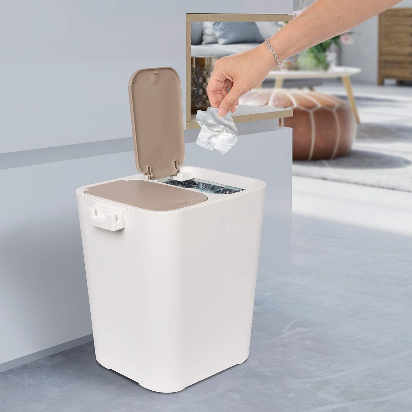 Mülltrennsystem Ben, Beige / 18 Liter