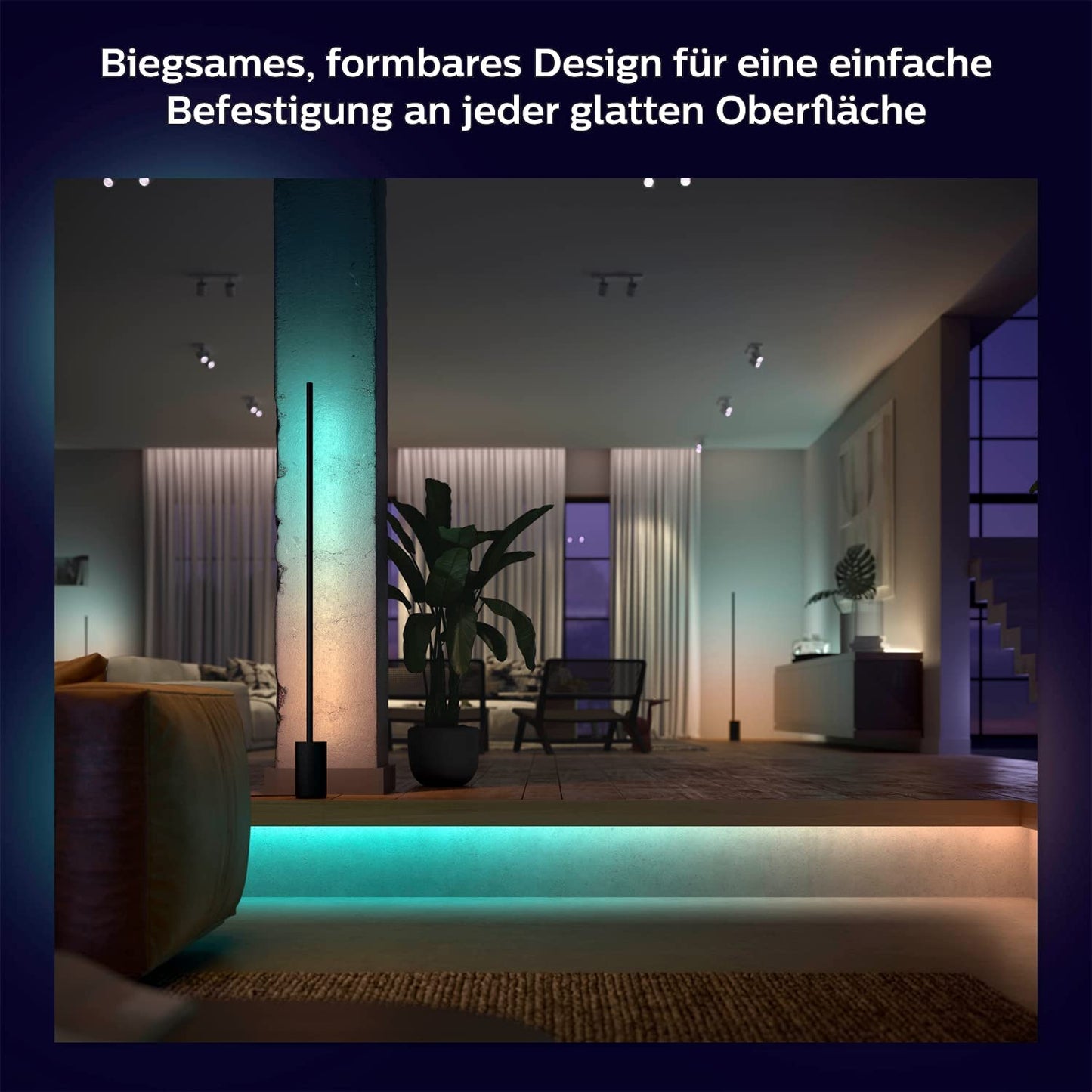 White & Color Ambiance Hue Gradient Lightstrip 2 Meter, LED-Streifen, Modern Single