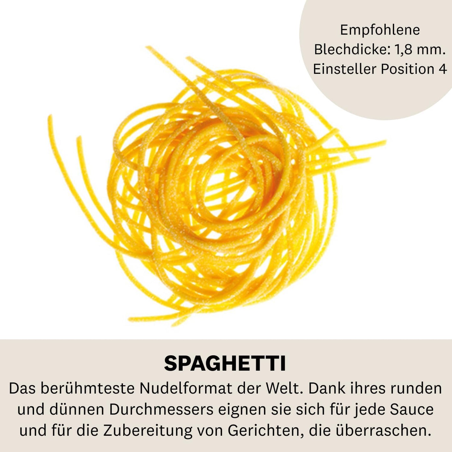 Spaghetti Aufsatz, Spaghetti