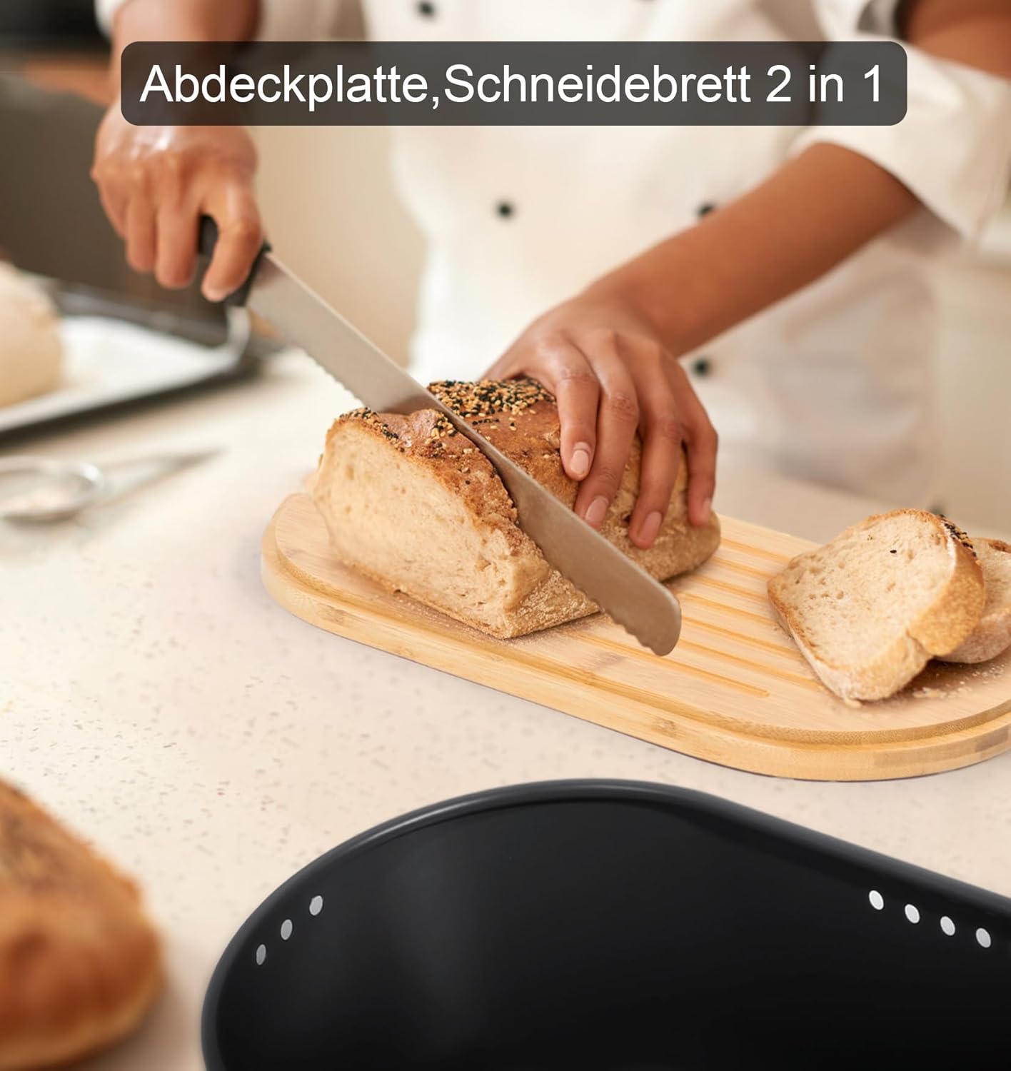 Brotkasten, 8l-schwarz-35*19,3*15,5cm