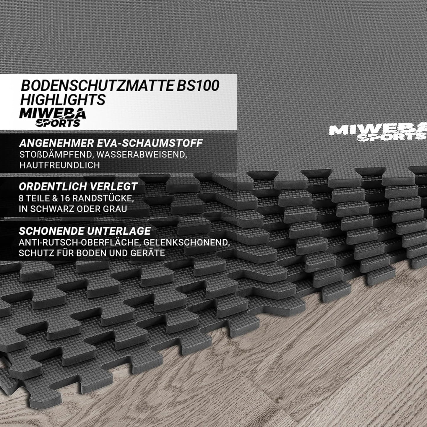 Bodenschutz-Puzzlematte BS100, Grau