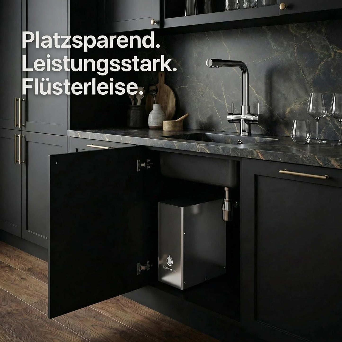 Untertisch Wassersprudler System Isabella, ohne CO2 Flasche, Isabella Edelstahl Ohne CO2 Flasche