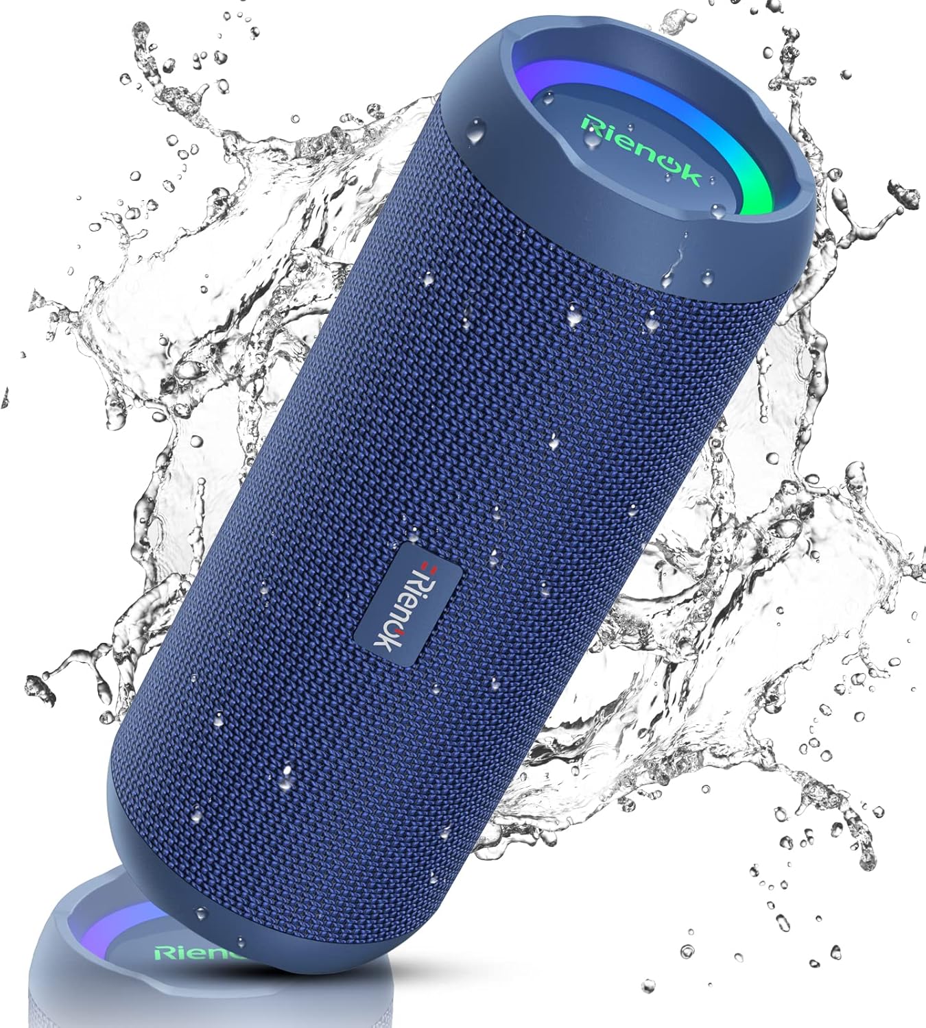 Wasserdichter Bluetooth Lautsprecher mit Licht, Blau