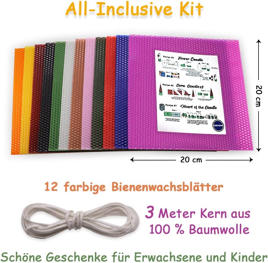 Bienenwachskerzen-DIY-Kit für Kinder und Erwachsene, klassisch