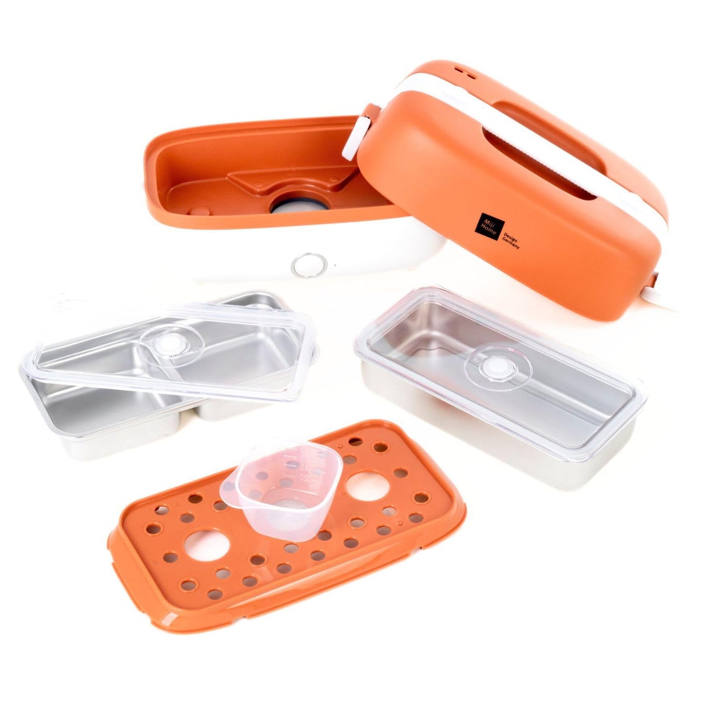 Elektrische Lunchbox & Mini Campingkocher WM024, Orange / White