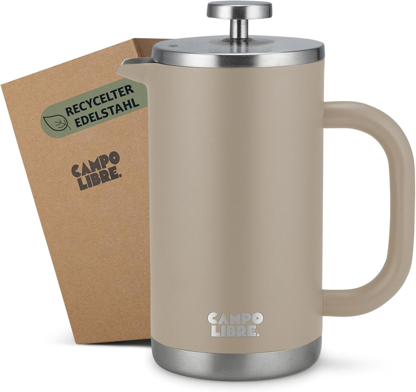 French Press aus Edelstahl, 600ml Sandstone Beige