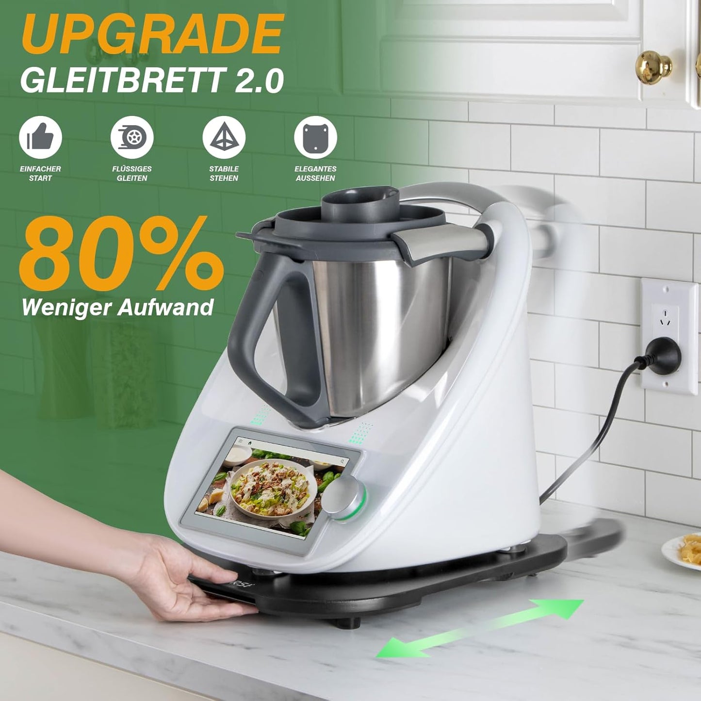 Gleitbrett für Thermomix, Schwarz