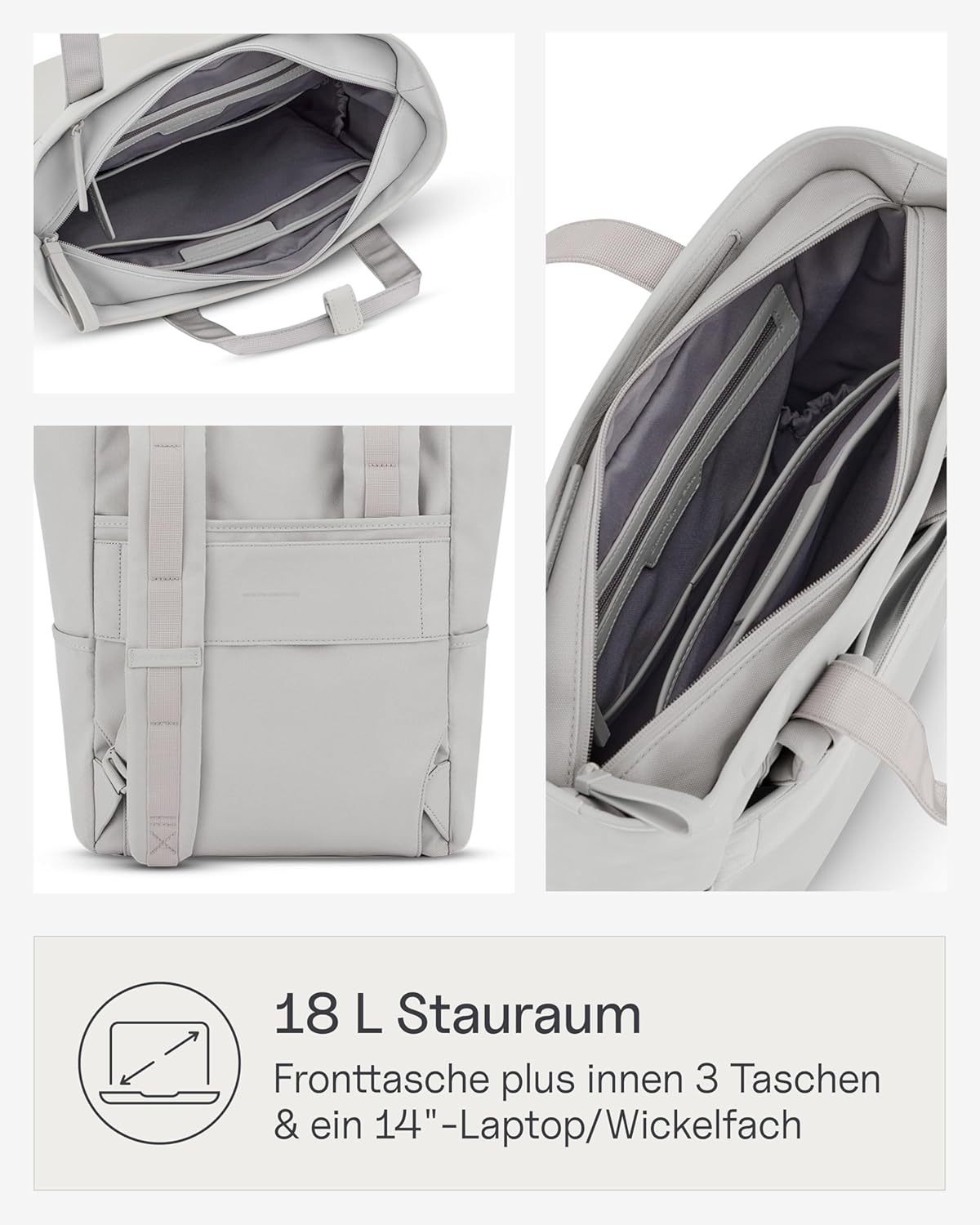 2-in-1-Wickelrucksack-& Wickeltasche-Set Lindby, Greige Diaper Set