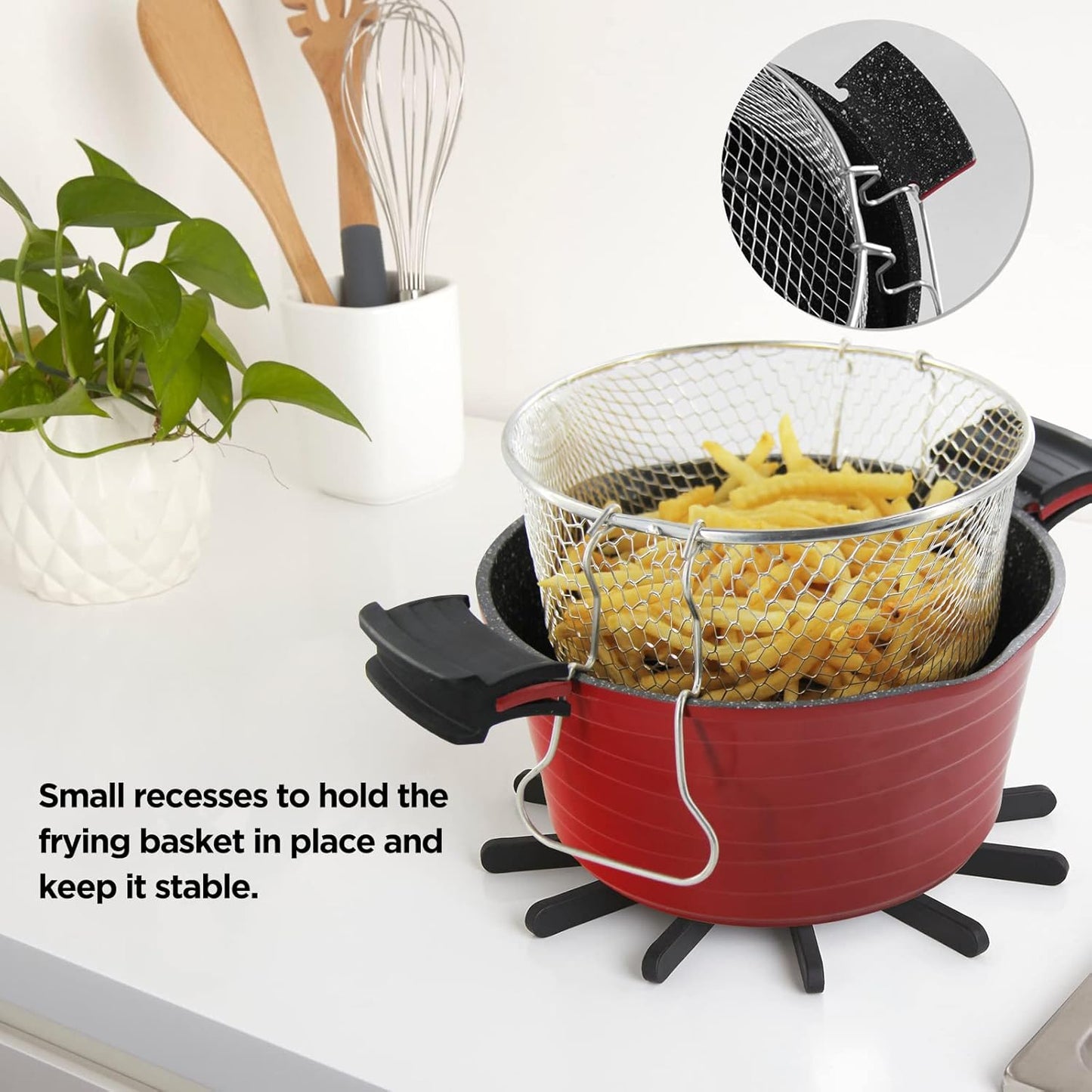 Pommes-Frites-Topf mit Frittierkorb
