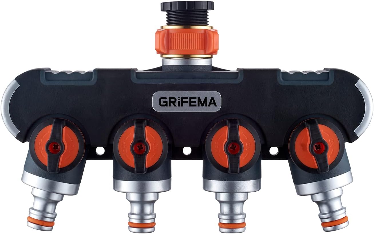 4-Wege-Wasserverteiler für Gartenschlauchsysteme, Distribuidor de 4 vías, 4-Wege-Verteiler
