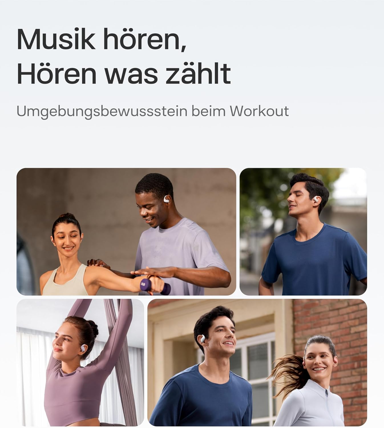 Open-Ear Bluetooth Ohrhörer, Schwarz