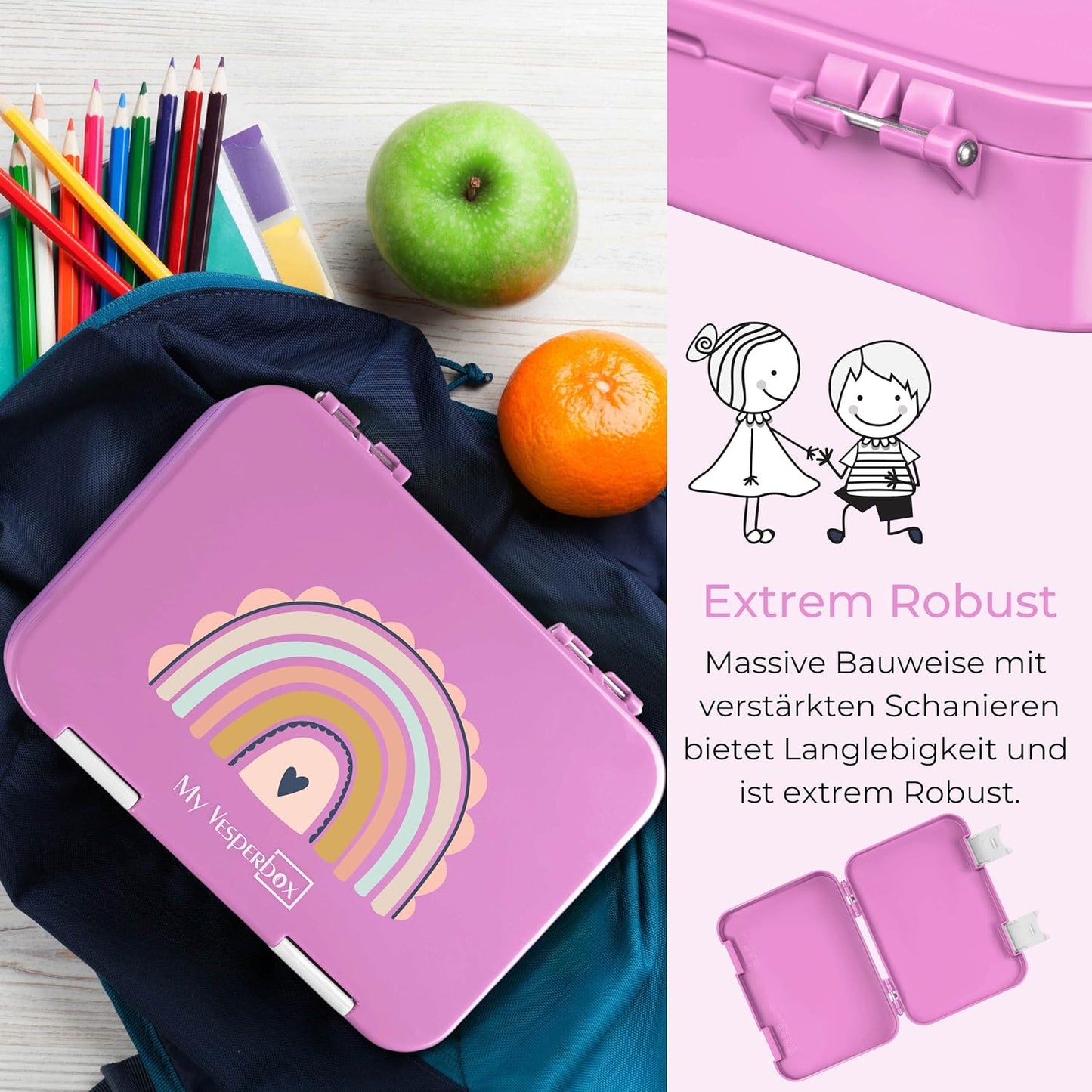 Bento Box Len, Rosa - Regenbogen