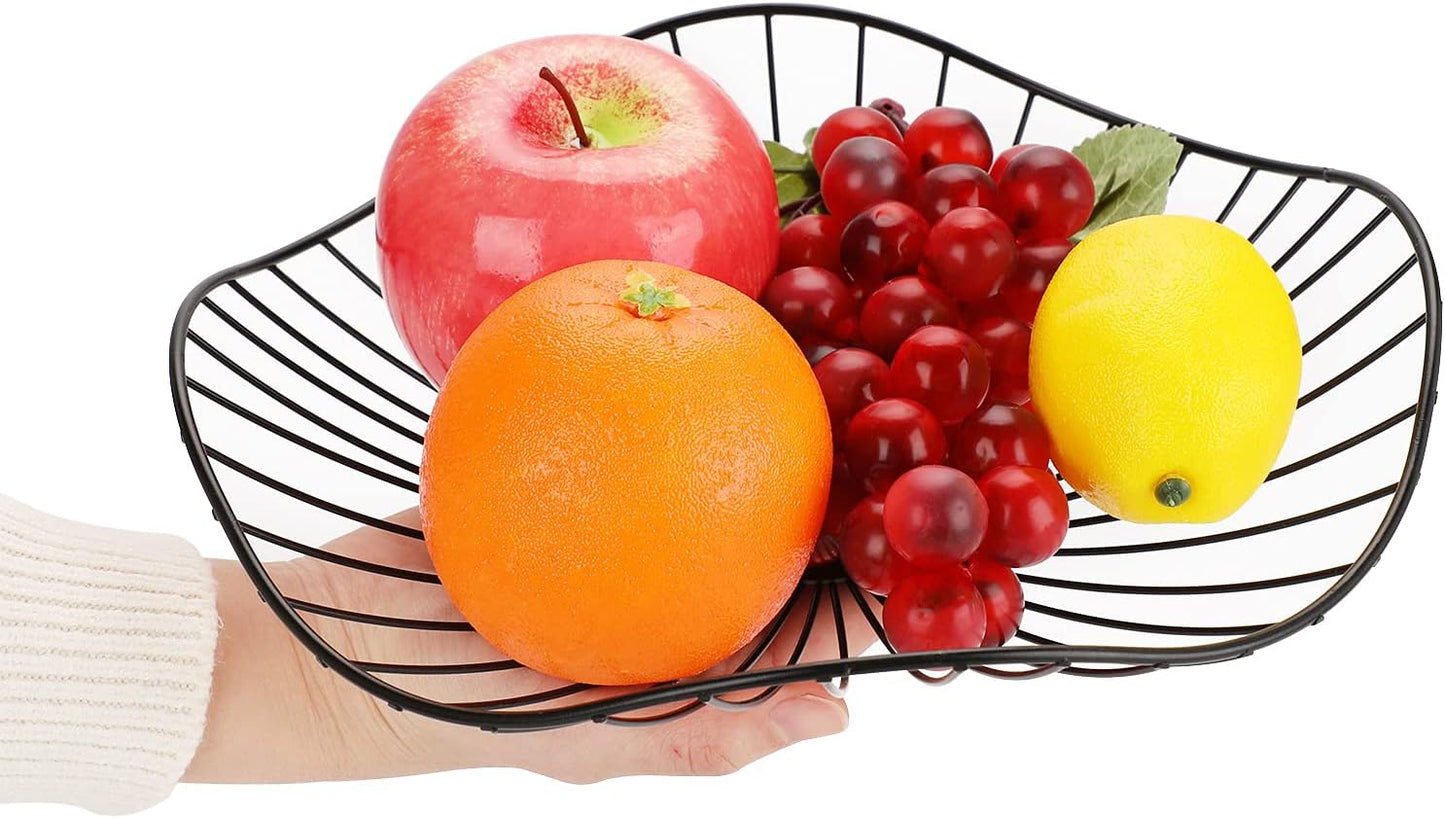 3-stufiger Obstkorb Lotosblatt, Schwarz
