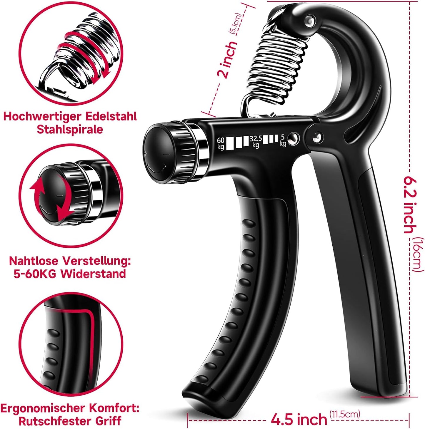 Handtrainer-Set, Schwarz