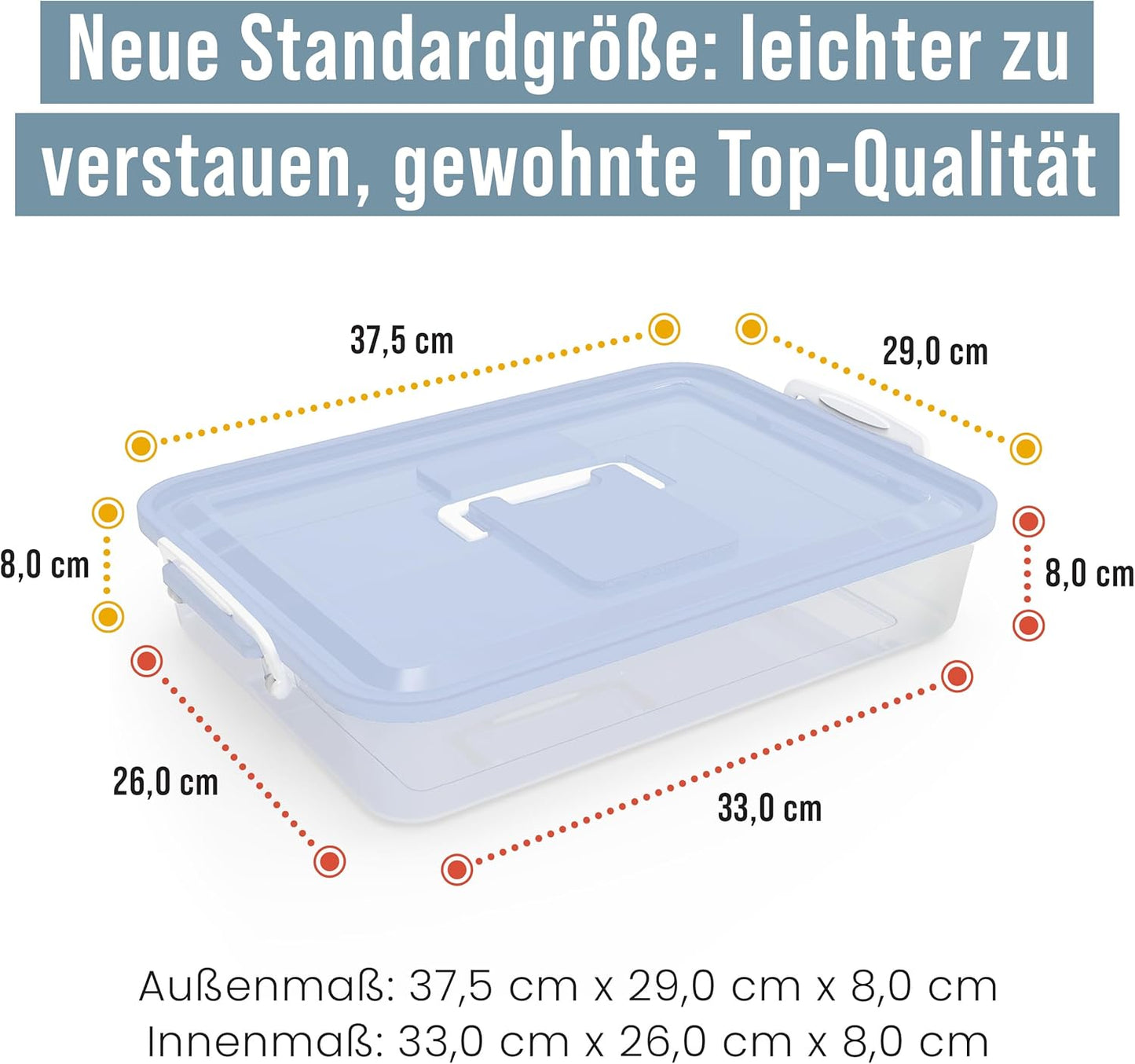 2er-Set Gärbox für Pizzateig, Blau 35,6 x 27,9 cm (2er-Pack)