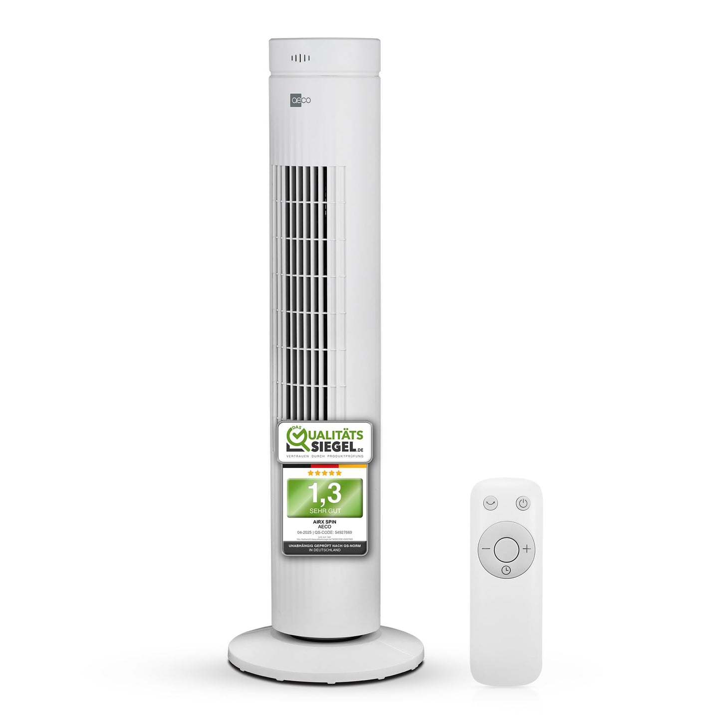 AirX SPIN Turmventilator mit Fernbedienung, Turmventilator