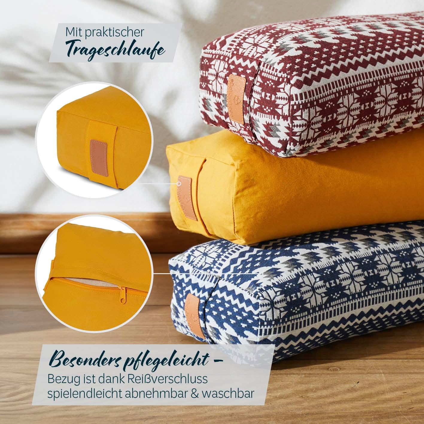 Yogabolster Paravati, Buchweizen Currygelb