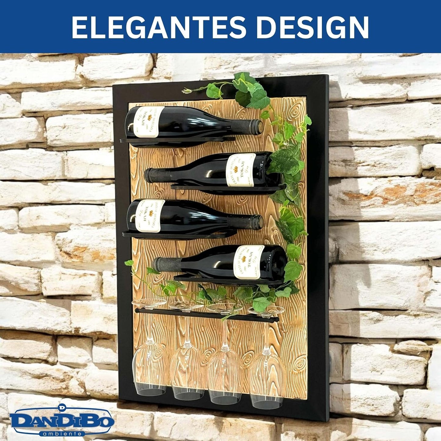 Weinregal mit Glashalter