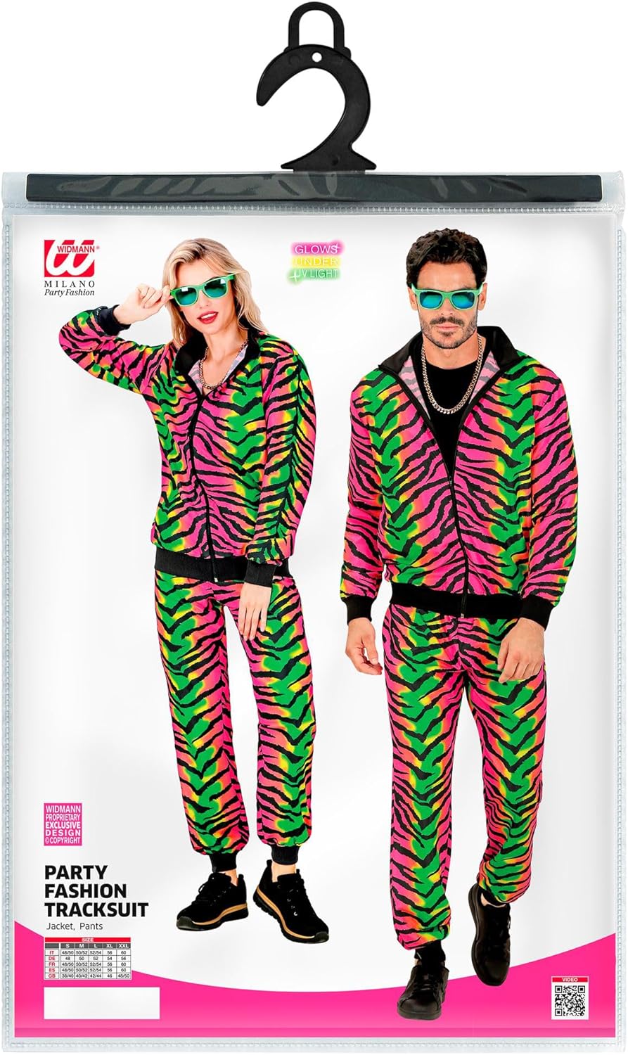 80er Jahre - Tiger Trainingsanzug, S Regenbogen - Rosa