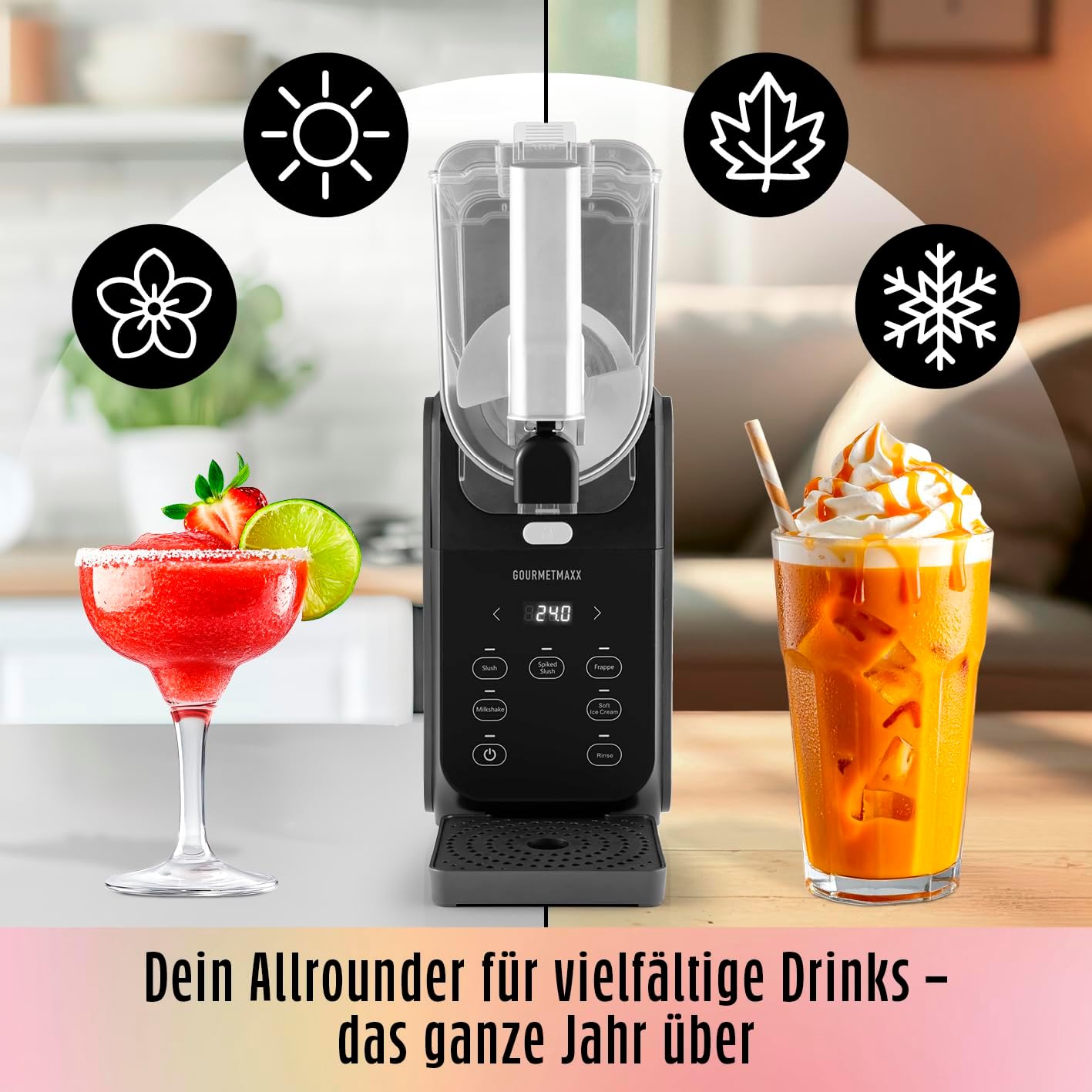 FreezeUp Slush Eismaschine, 2,8 L, 5 Modi