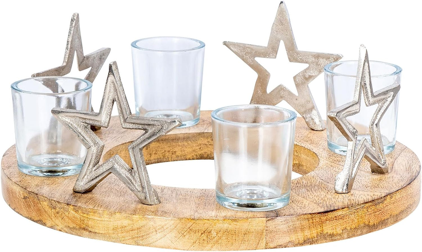 Adventskranz mit Teelichthalter (Ø 30cm), Variante 1