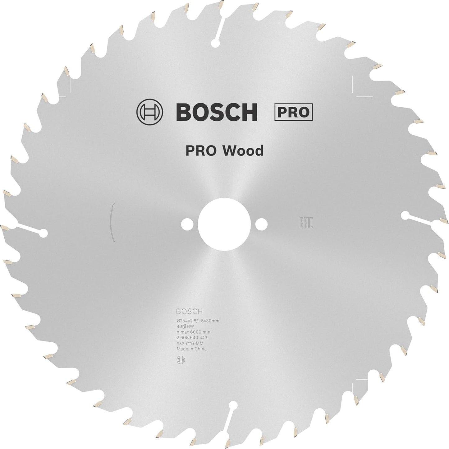 PRO Wood Kreissägeblatt, 254 x 2,8 x 30 mm, Wechselzahn (WZ) 40 Zähne