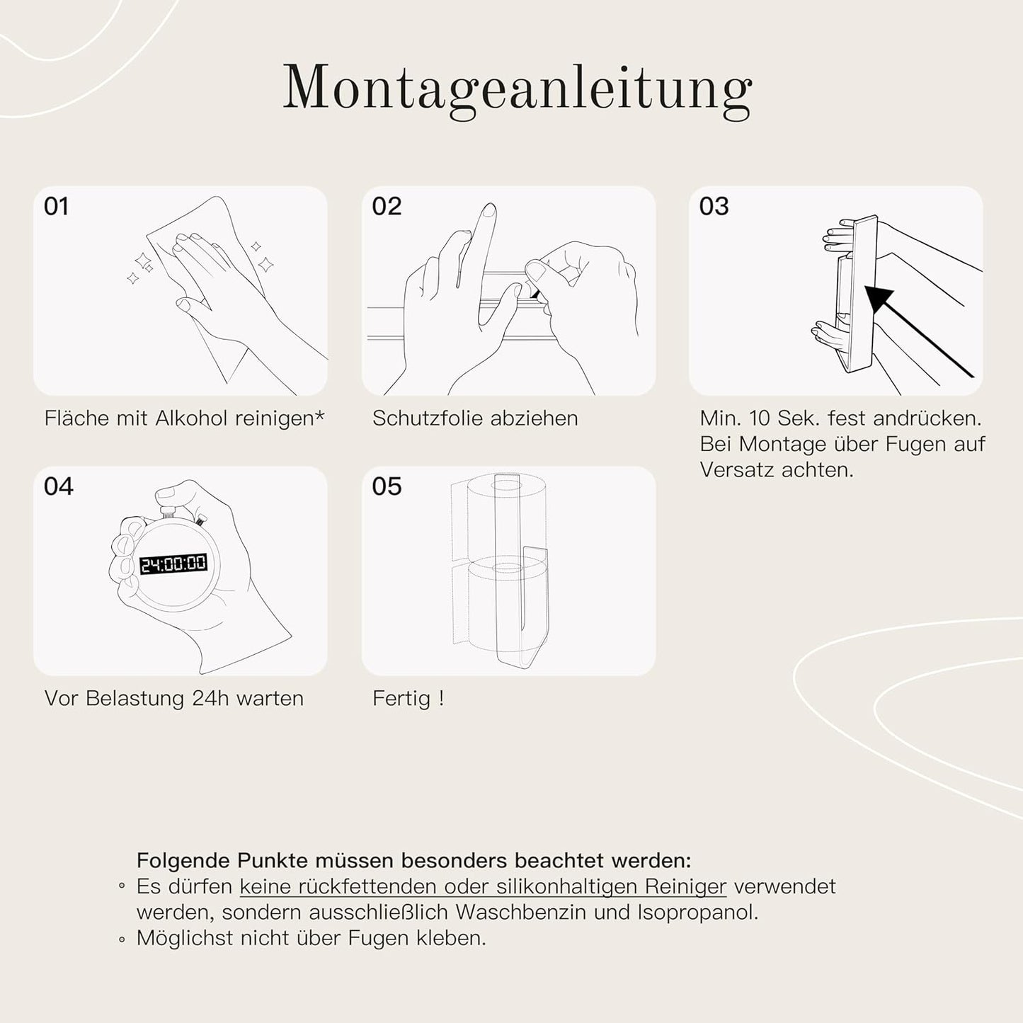 Selbstklebender Ersatzrollenhalter, Chrom