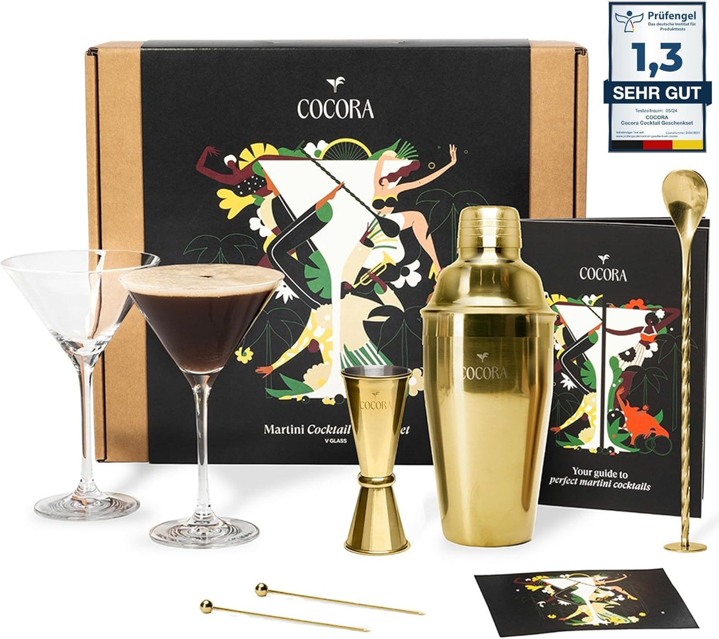 Martini Cocktail-Set, Gold