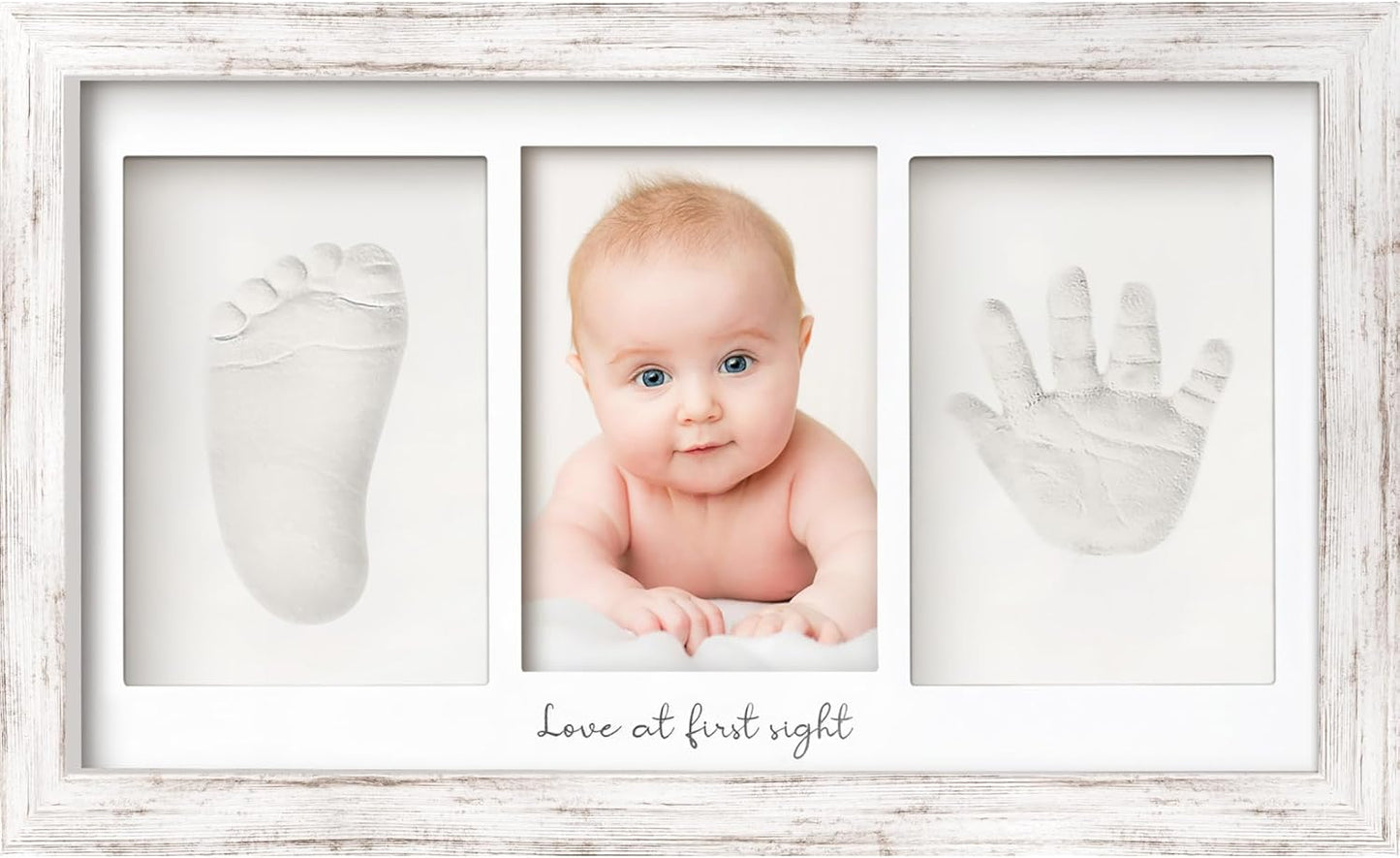 Hand- und Fussabdruck-Set, 33x20cm, Vintage White Duo, 33cm x 20cm