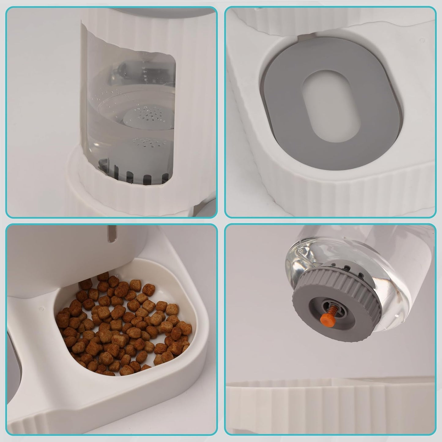 2-in-1 Schwerkraft Wasserspender und Futterautomat