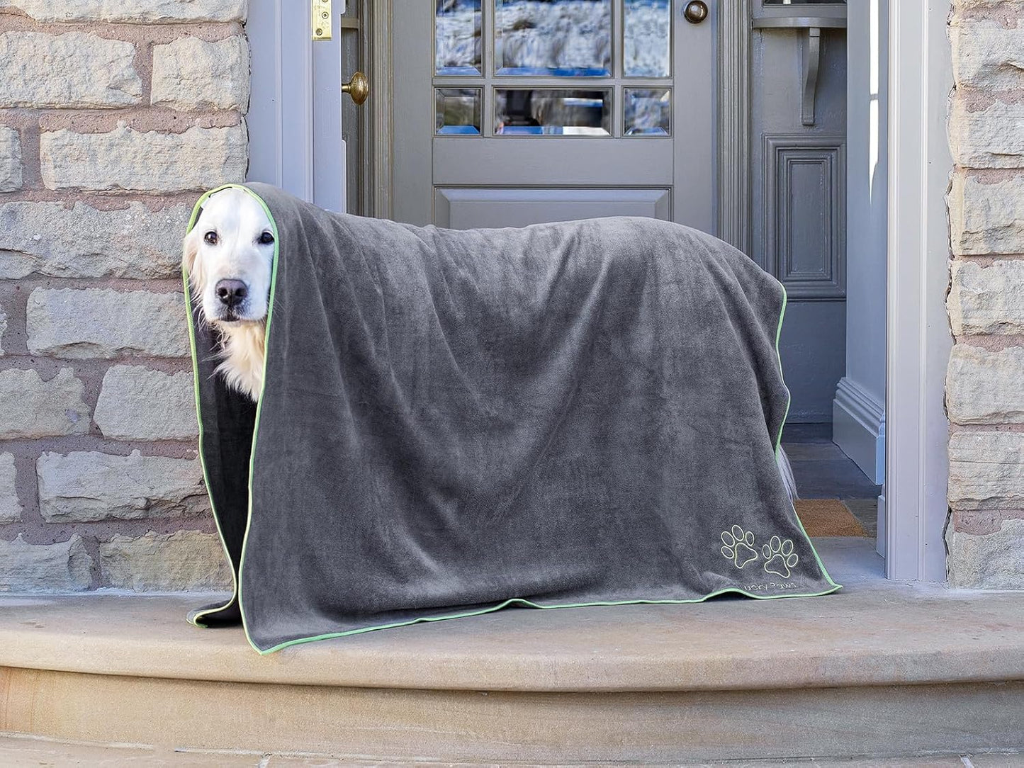 Extra saugfähiges Hundehandtuch (140x100cm), Grau Pack of 1 Riesengröße