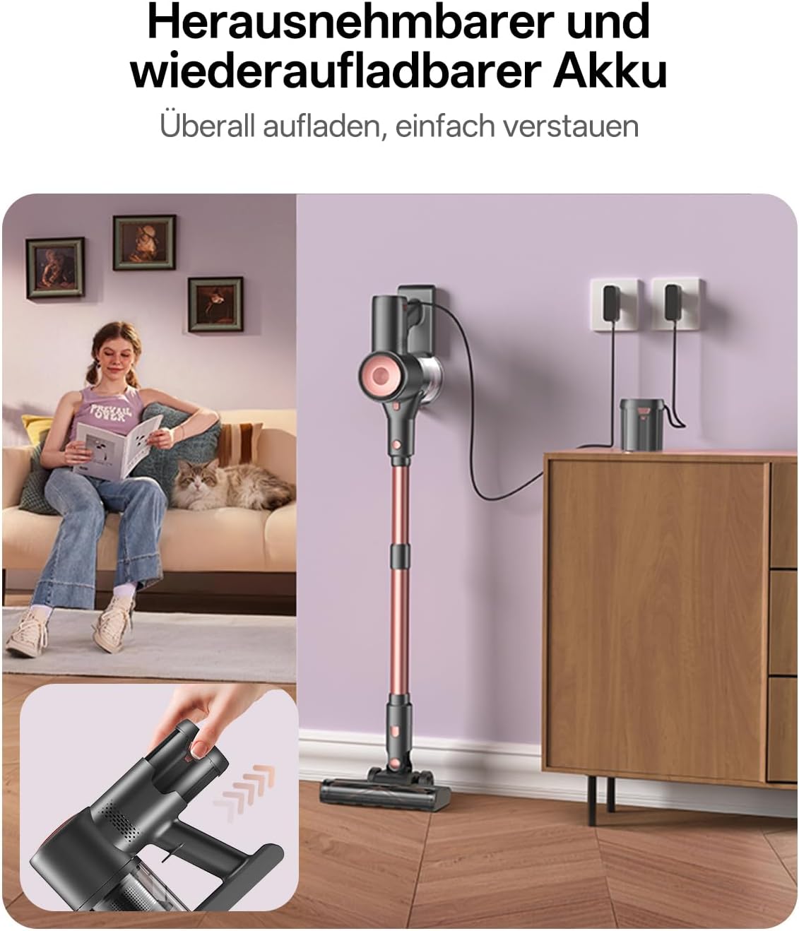 6-in-1 Akkustaubsauger V10PRO, S Roségold
