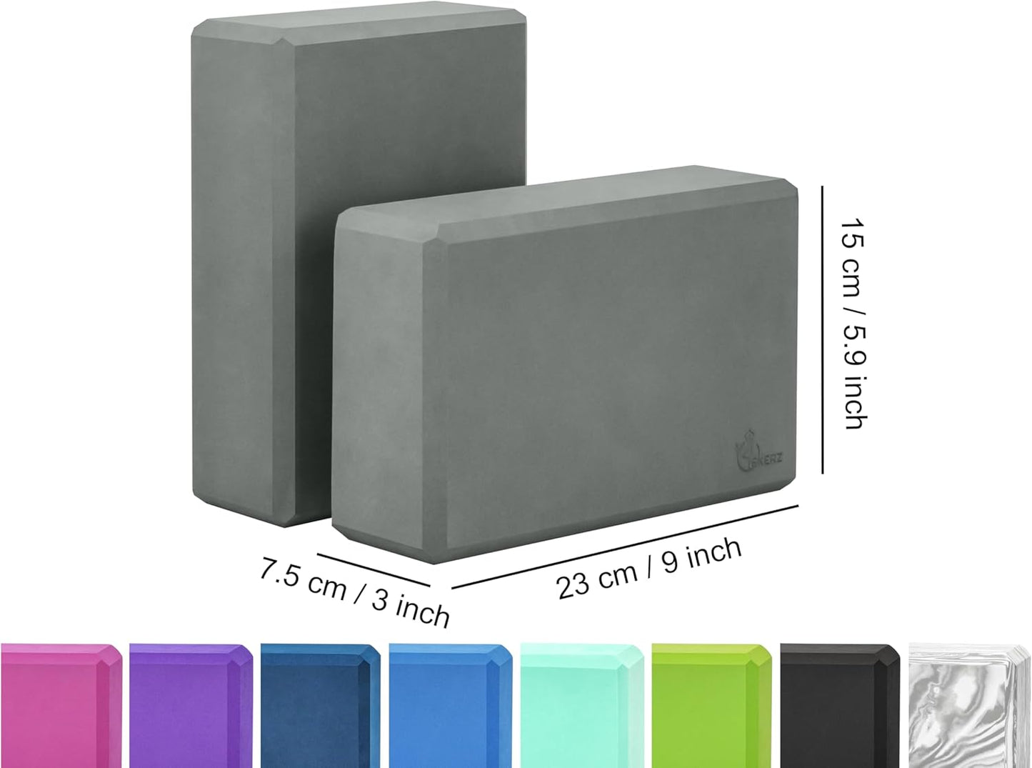 2-teiliges Yoga- und Gymnastikblock-Set, grau
