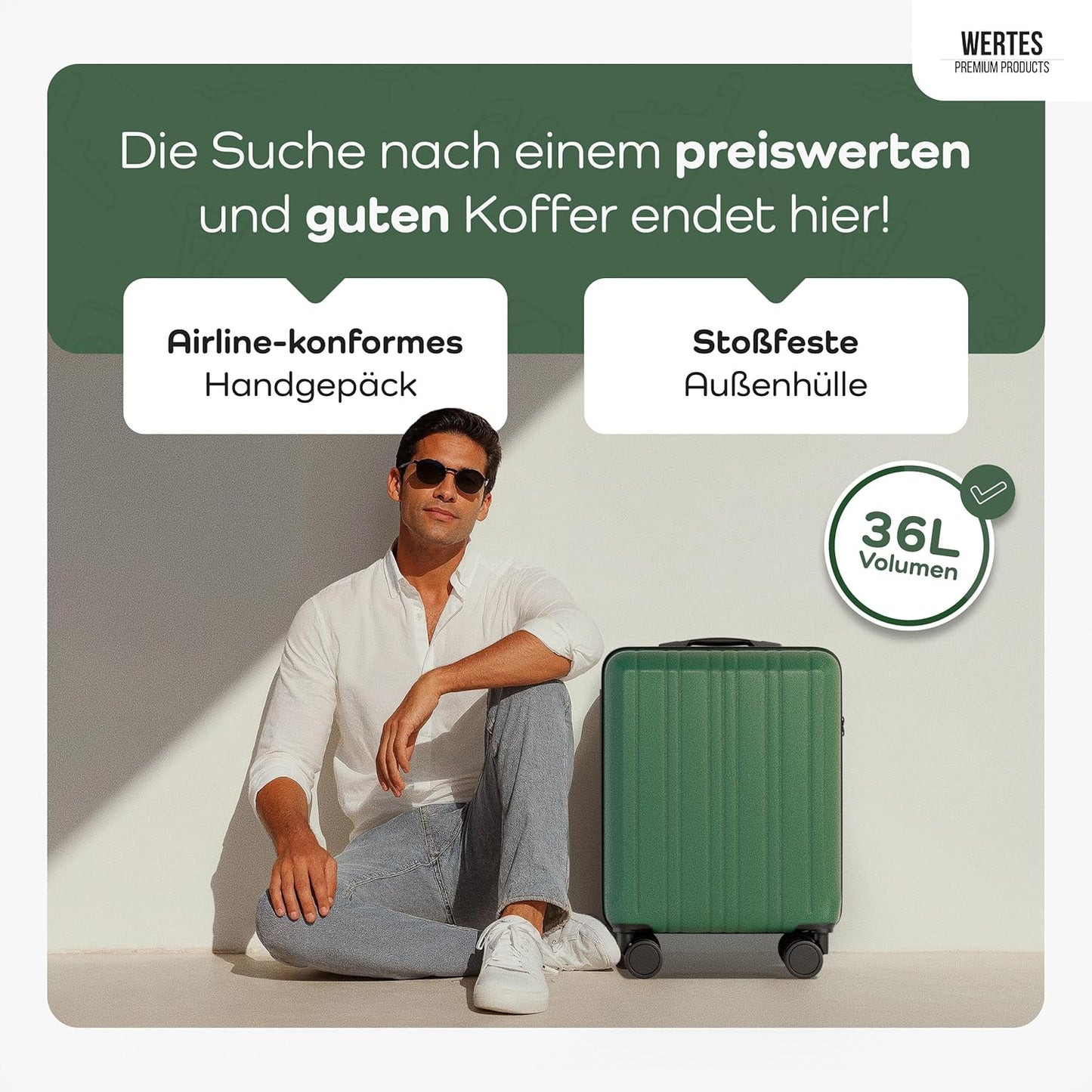 Handgepäck Trolley, Handgepäck - 55x40x20cm Waldgrün