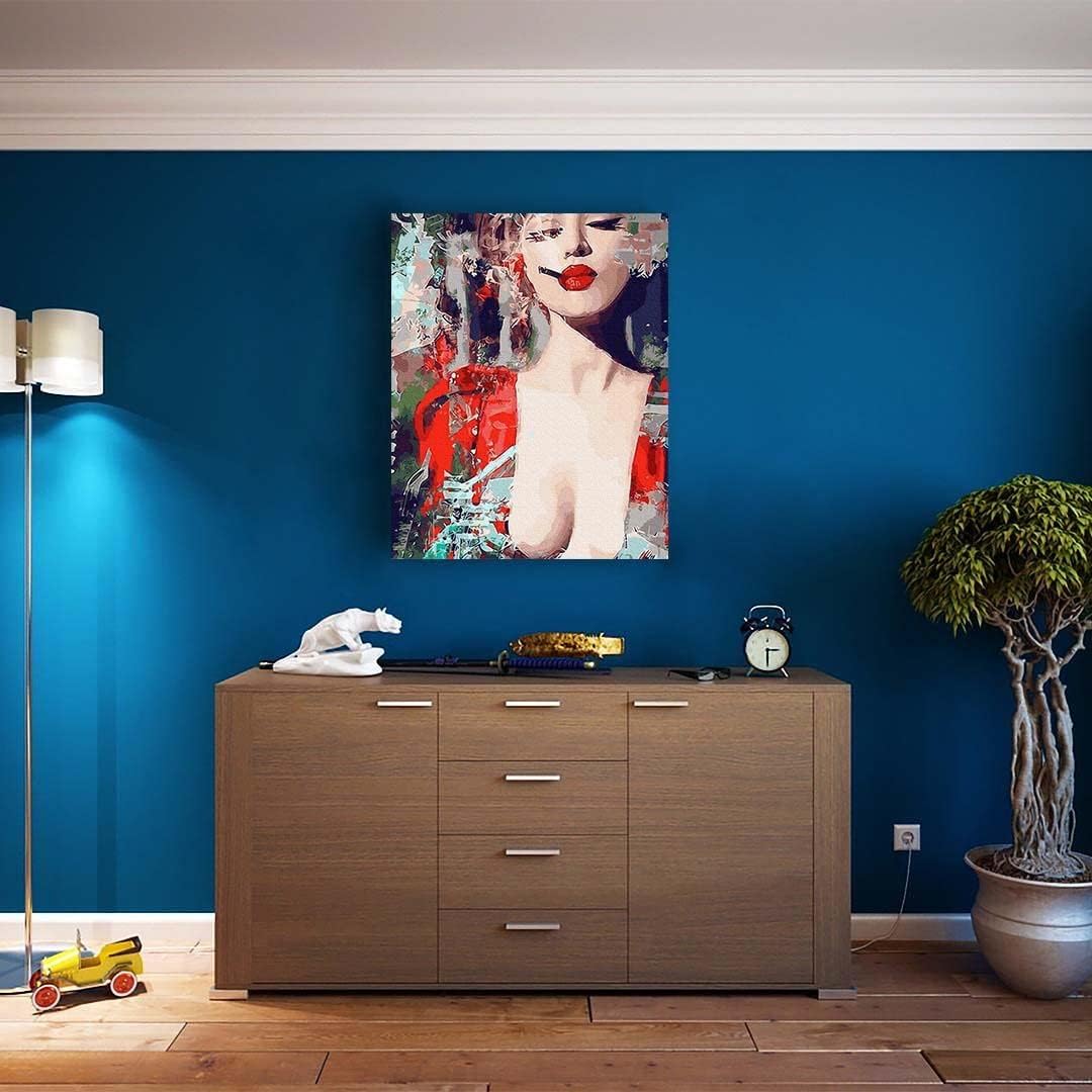 Malen nach Zahlen Set - Geheime Kraft der Farbe Rot, Geheime Kraft der Farbe Rot Mit Rahmen