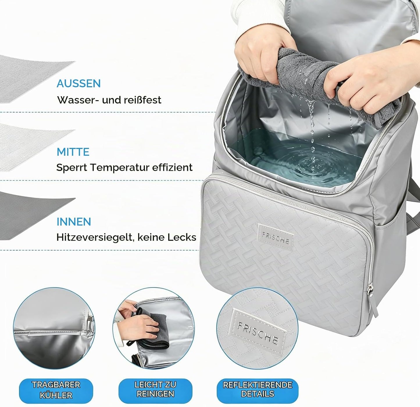 Kühlrucksack, Grau