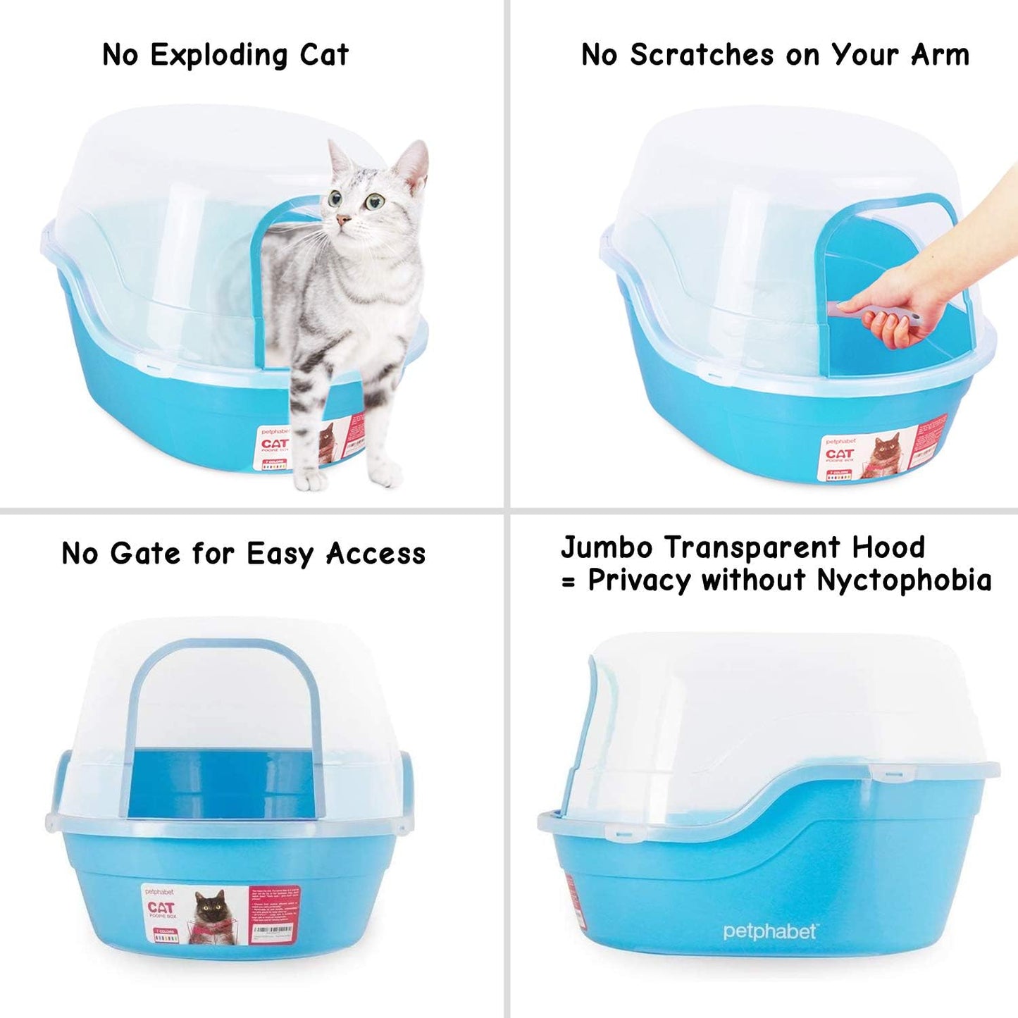 Jumbo Katzentoilette mit Abdeckung, Blau