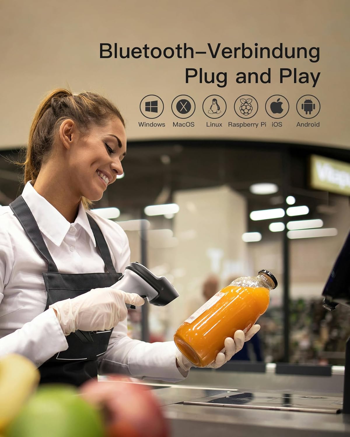 Barcodescanner BCST-70 für 1D, Grau 1D