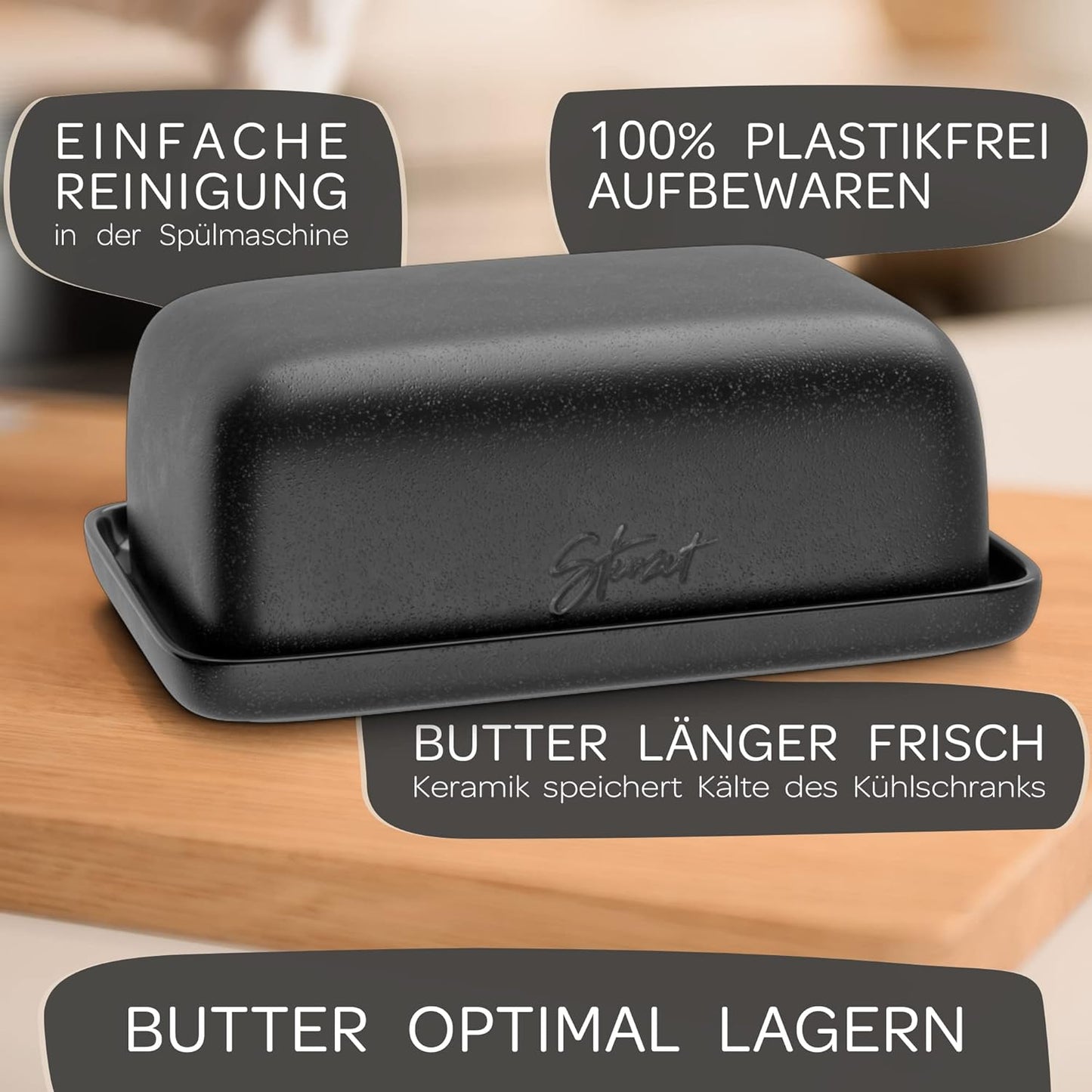 Design Butterdose, Schwarz