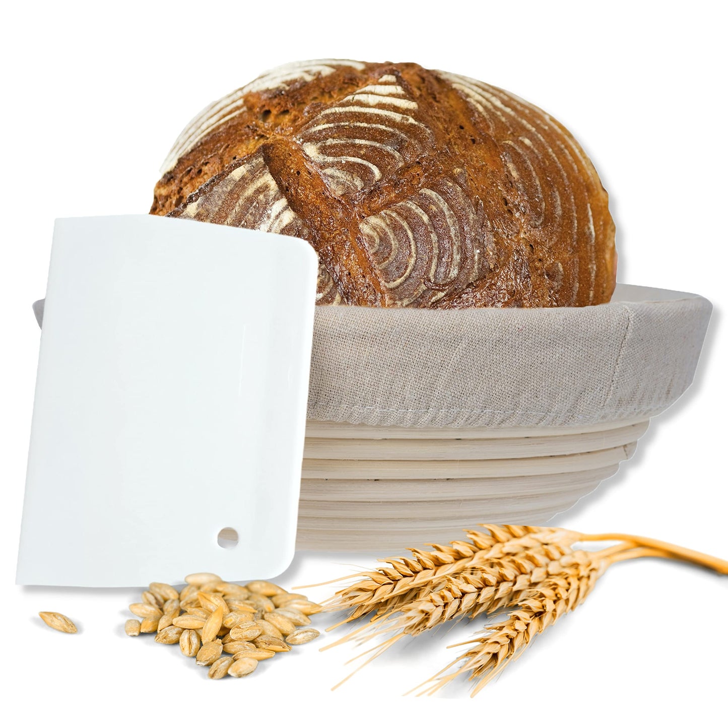 Gärkörbchen mit Teigschaber, Rund 22 cm