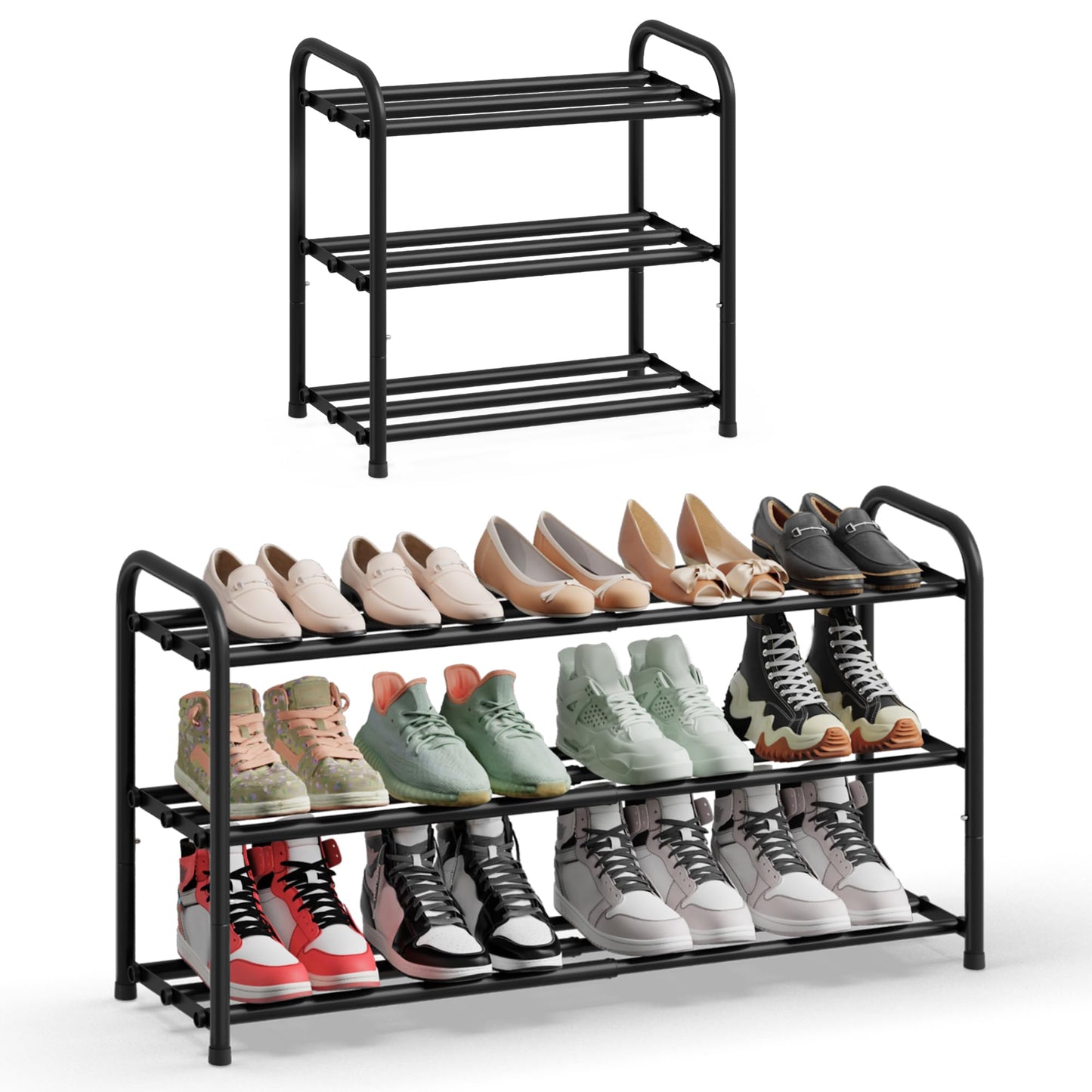 Ausziehbares Schuhregal, 3 Ebenen