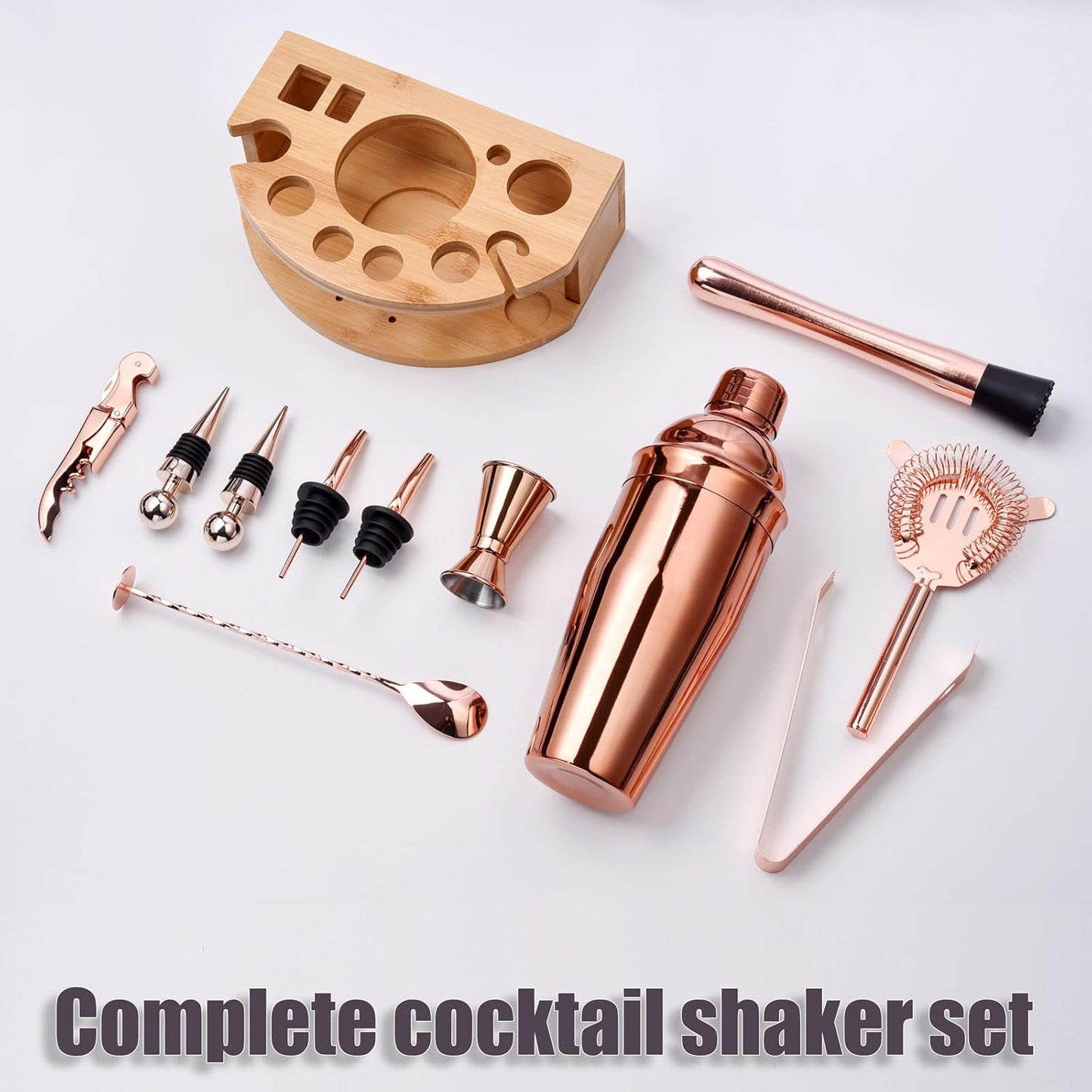 Cocktail Shaker Set, Roségold 12 Teiliges