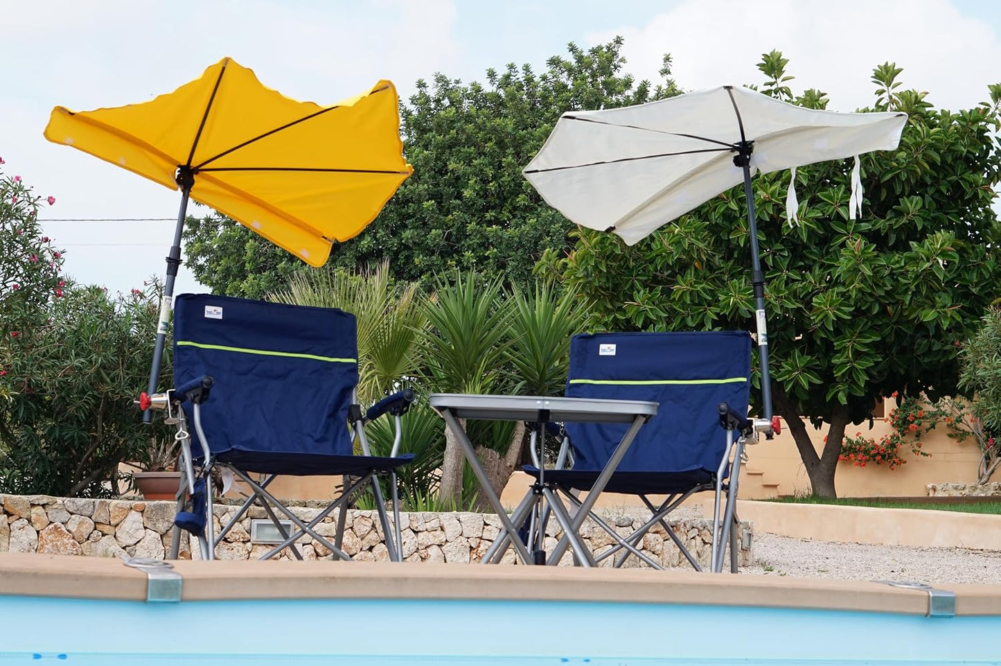 Holly's Jubiläumset mit 2 Faltstühle, 2 Fächerschirmen & Klapptisch
