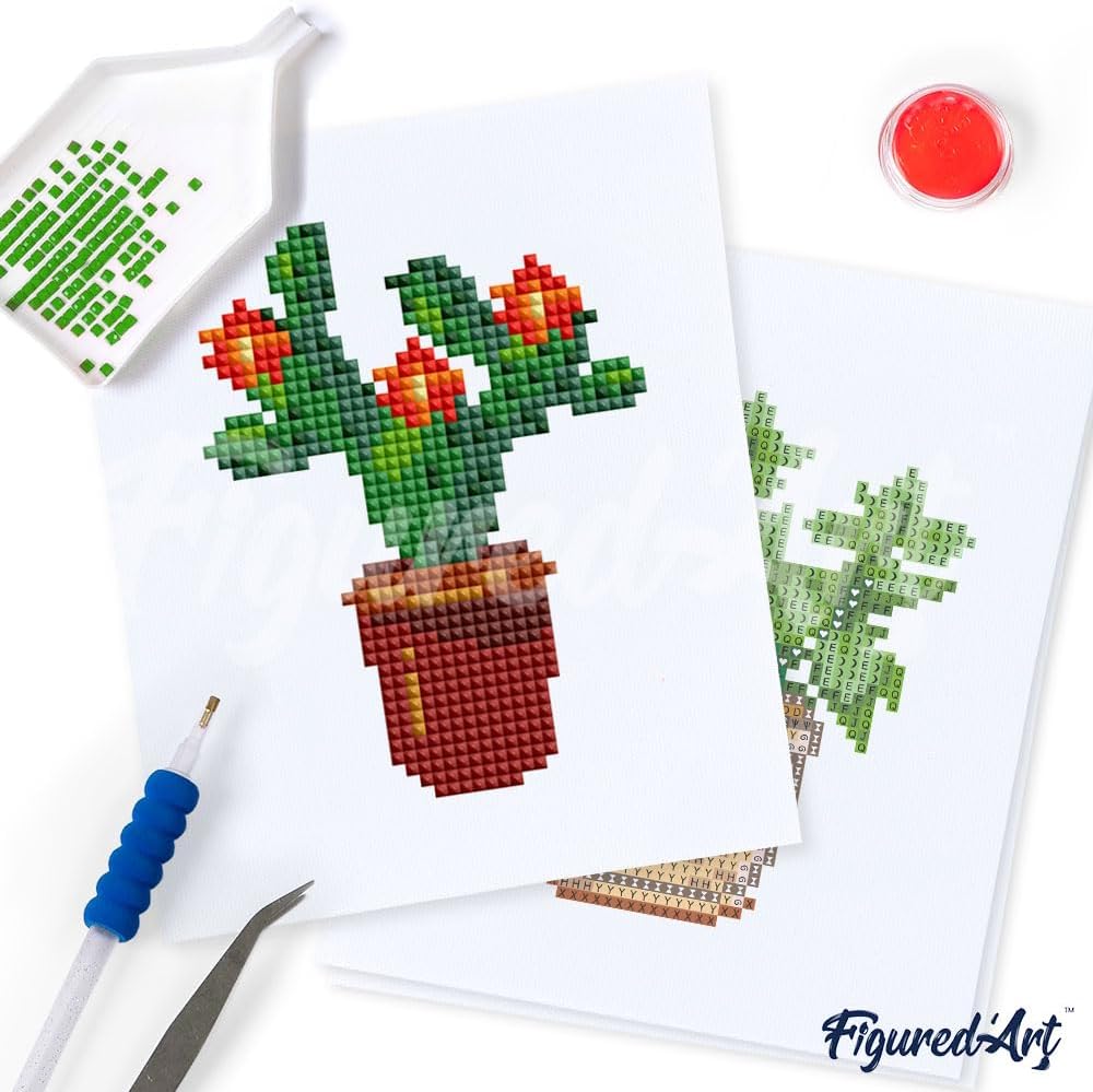Mini Serie Diamond Painting Set mit 12 Stück, Pflanzen 3 PROBLEMYOUMUSTCHECK