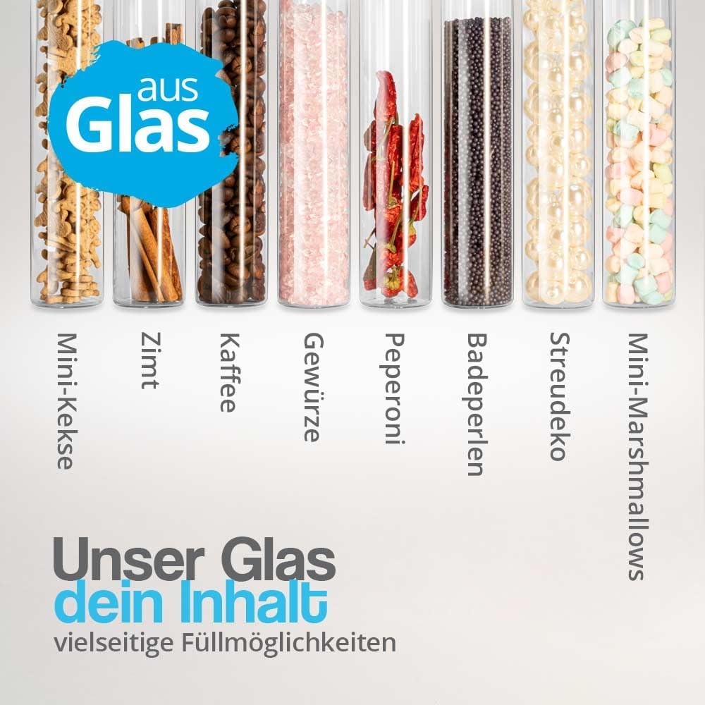 25er-Set Gewürzgläser mit Natur-Korken, 130 x Ø30 mm