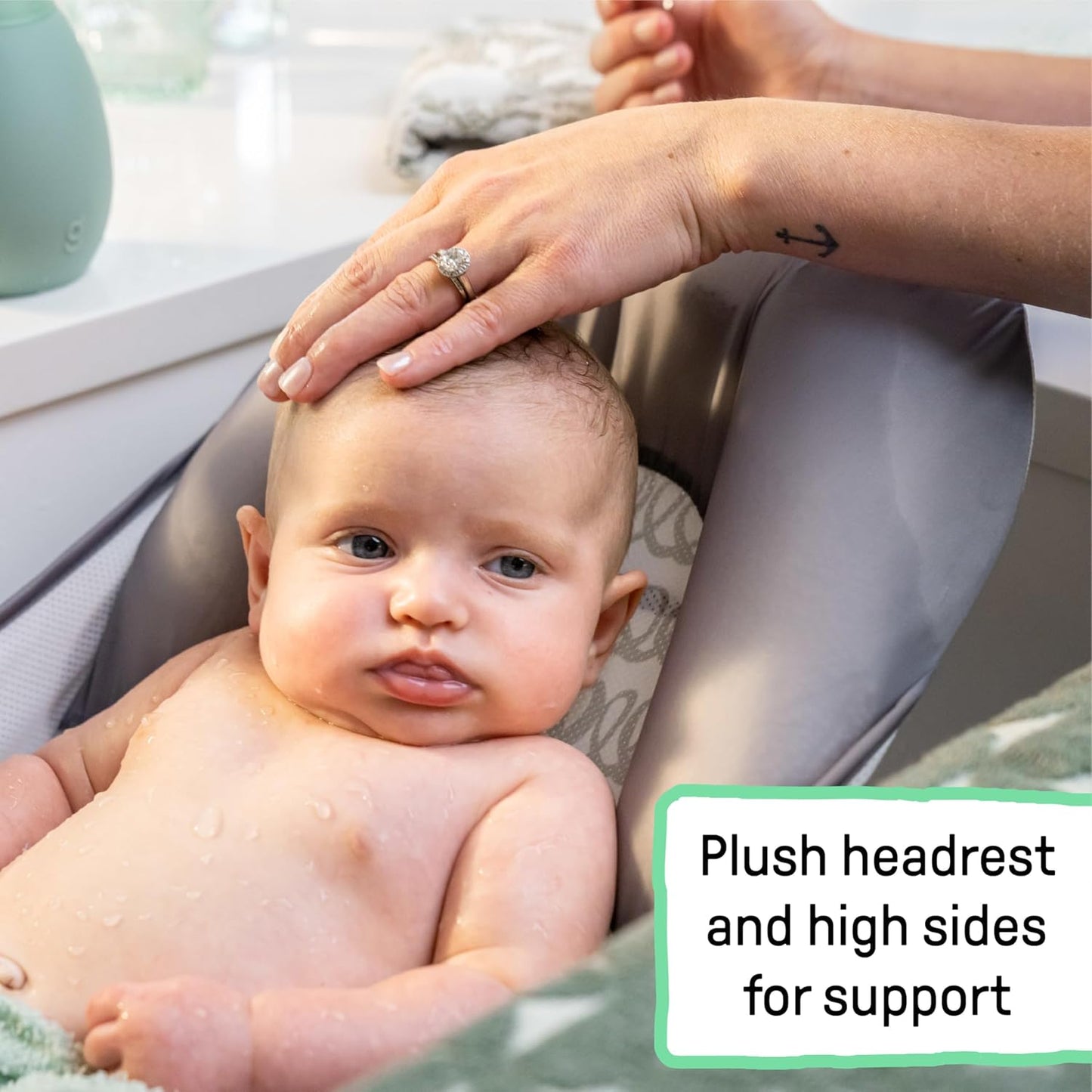 Faltbarer Babybadewannensitz mit 2 Positionen, Grau