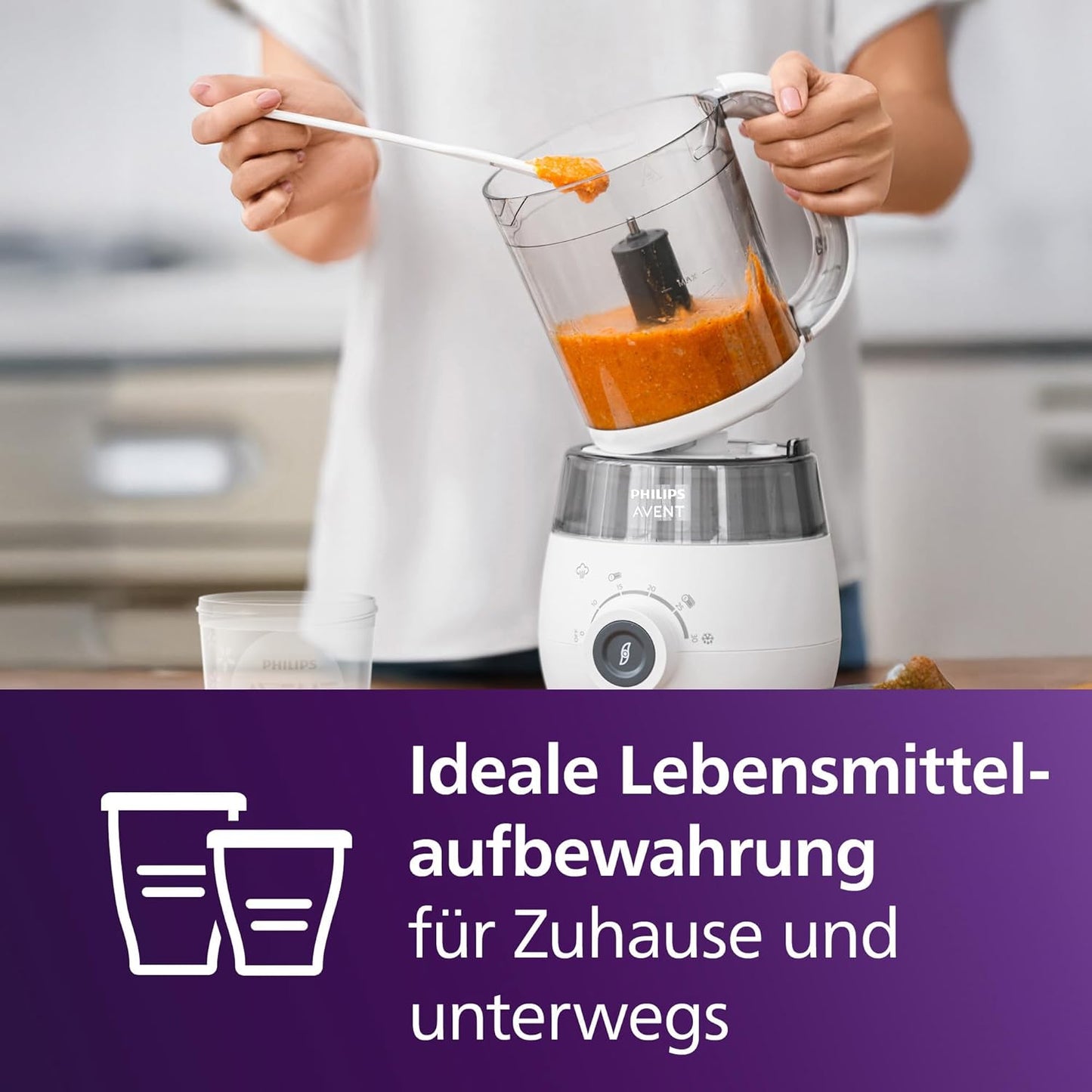 4-in-1-Babynahrungszubereiter SCF883/20 mit Dampfgarer & Mixer, Mit Zubehör