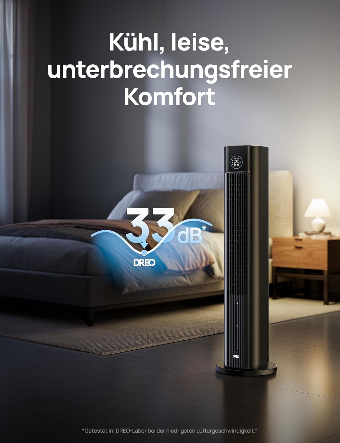 Turmventilator mit Wasserkühlung, Schwarz